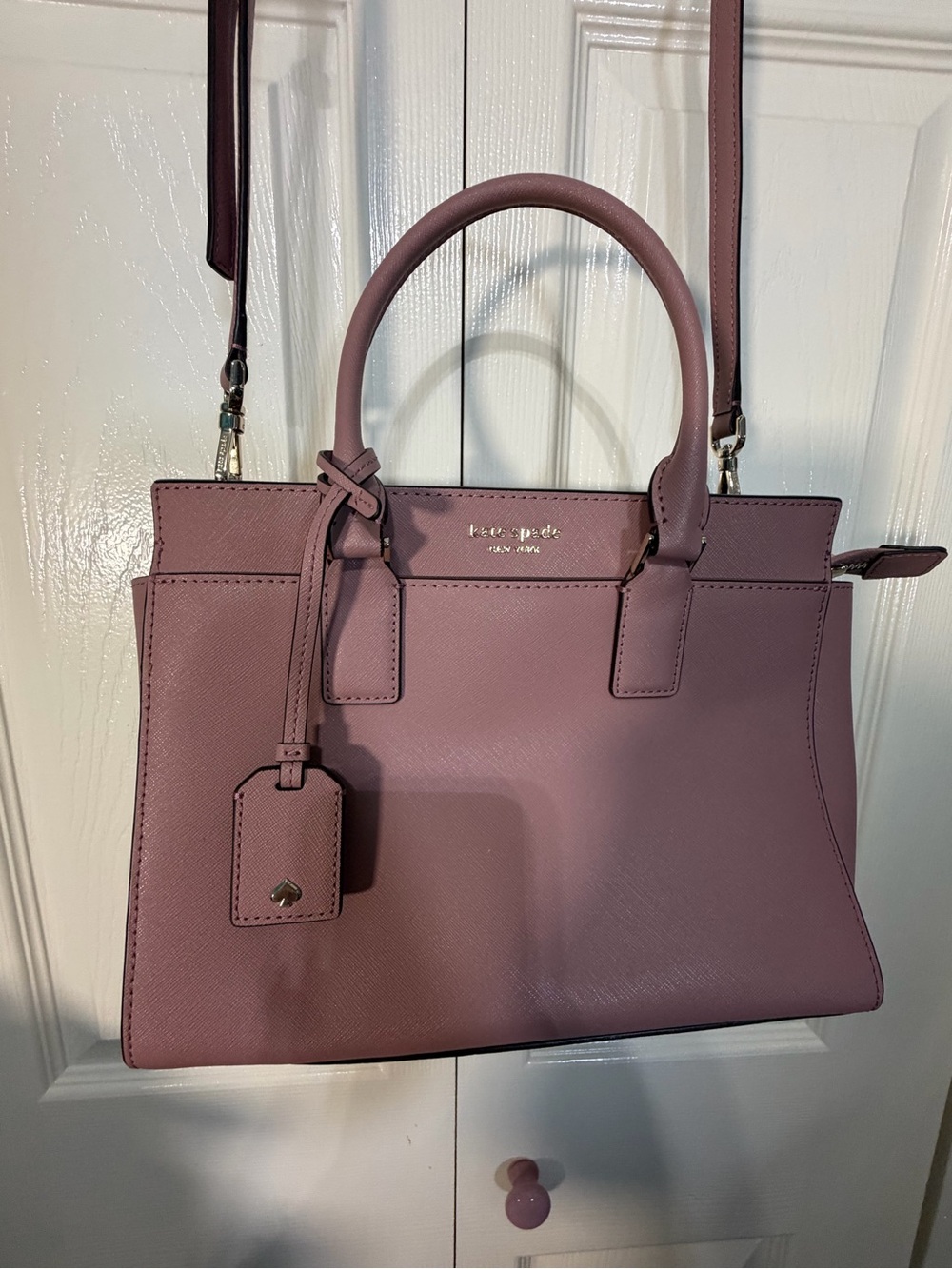 Kate Spade NY Cameron Dusty Rose Leather Satchel with Removable Strap
